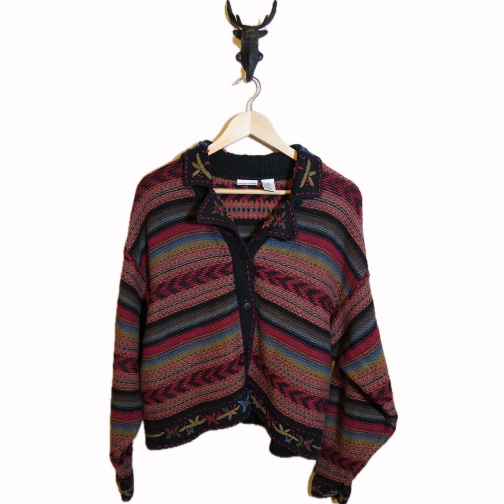 Colorful knit cardigan